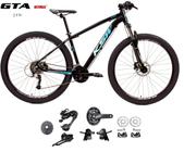 Bicicleta Aro 29 KSW XLT Kit 2x9 Gta Sunrun Freio Disco K7 11/36 Pedivela 24/38d Garfo com Trava - Preto/Azul