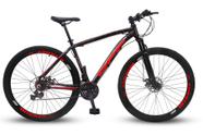 Bicicleta Aro 29 Off Alumínio Disco Suspensão Preto/Vermelho Shimano Tamanho:17