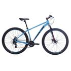 Bicicleta Azul Aro 29 Quadro Alumínio Tamanho 17 Freio a Disco 21 Marchas Houston Bike Kamp