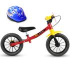 Bicicleta Balance Bike de Equilíbrio sem Pedal Masculina Fast com Capacete Azul