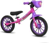 Bicicleta Balance Bike Feminina Sem Pedal Equilíbrio Aro 12 Infantil Nathor
