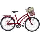 Bicicleta Cissa 24 Retrô Vintage Feminina Passeio Vermelho