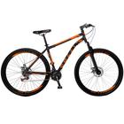 Bicicleta colli athena a.29 f.disco 21v preto fosco/laranja neon d