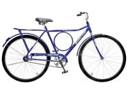Bicicleta Colli Barra Sport Aro 26 em Ferro Com Bagageiro e Capa Corrente - Azul