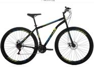 Bicicleta Colli Cazelle Roma Aro 29 Quadro 18'' Freio à disco 21M Preto Azul e Amarelo 3442-0125D