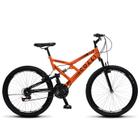 Bicicleta Colli Gps Aro 26 Aero 21 Marchas 36 Raias V-Brake Bike Dupla Suspenção Laranja Neon Preto