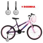 Bicicleta Com Rodinha e Cesta Feminina Infantil Aro 20 Wendy