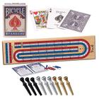 Bicicleta Cribbage Board, 3 faixas, madeira de pinho codificada por cores com cartões