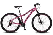 Bicicleta de Alumínio Aro 29 Colli Eudora 21 marchas freios à disco câmbio tras Feminina - Rosa Neon