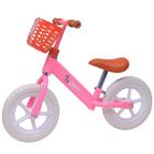 Bicicleta de Equilíbrio Cestinha Aro 12 Rosa sem Pedal