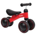 Bicicleta de Equilíbrio Infantil 4 Rodas Sem Pedal Buba Vermelha