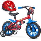 Bicicleta Do Homem Aranha Aro 12 Infantil Com Capacete - Nathor