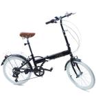Bicicleta Dobrável Fênix Black - Kit Marcha Shimano - 6 Velocidades