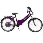 Bicicleta Elétrica com Bateria de Lítio 48V 13Ah Confort Violeta
