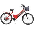 Bicicleta Elétrica Confort 800W 48V 15Ah Vermelho Cereja com Cestinha