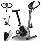 Bicicleta Ergométrica Mile Fitness Residencial 21 velocidades Compacta Preta e Cinza Monitor com Funções