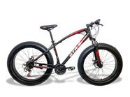 Bicicleta Fat Bike GTR-X Aro 26 Pneus 4.0 Freios a Disco Câmbios Shimano - Preta