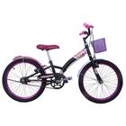 Bicicleta Feminina Aro 20 Fashion High com Cestinha Preta