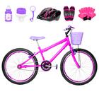 Bicicleta Feminina Aro 24 Aero + Kit Proteção