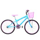 Bicicleta Feminina Aro 24 Alumínio Colorido Freios V-Brake Sem Marcha + Cesta e Descanso Lateral - FlexBikes