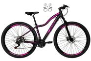 Bicicleta Feminina Aro 29 Ksw Mwza 24v Freios Hidráulicos Garfo Suspensão Mtb - Preto/Rosa