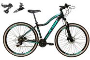 Bicicleta Feminina Aro 29 Ksw Mwza Alumínio 24v Câmbios Shimano Freio a Disco Garfo Suspensão - Preto/Azul