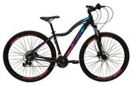 Bicicleta Feminina Aro 29 Ksw Mwza Câmbios Shimano 24v K7 Freios Hidráulicos Garfo Com Trava - Preto/Pink/Azul