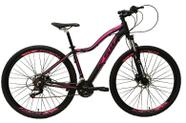 Bicicleta Feminina Aro 29 Ksw Mwza Câmbios Shimano 24v K7 Freios Hidráulicos Garfo Com Trava - Preto/Rosa