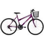 Bicicleta Free Action Aro 26 18V Donna com Cesta V-Brake Violeta
