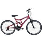 Bicicleta Full Aro 26 Suspensão 18 Marchas Masculina Vermelho