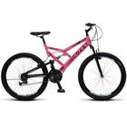 Bicicleta Gps Aro 26 Colli Rosa 21marchas Dupla Suspensão