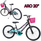 Bicicleta Grace Aro 20 Bike Infantil Cestinha Menina Nathor