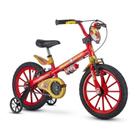 Bicicleta Homem de Ferro Aro 16 Vermelho Infantil Iron Man Aro de Nylon