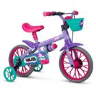Bicicleta Infantil Aro 12 Cecizinha Lilás com Rodinhas de Treinamento Nathor