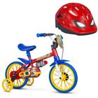 Bicicleta Infantil Aro 12 Com Rodinhas Fireman E Capacete