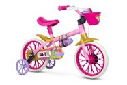 Bicicleta Infantil Aro 12 Com Rodinhas Menina Princesas Nathor