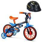 Bicicleta Infantil Aro 12 Com Rodinhas Power Rex E Capacete - Nathor