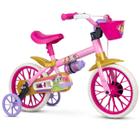 Bicicleta Infantil Aro 12 Disney Mickey Princesas Nathor a Partir de 3 Anos com Rodinhas Meninos e Meninas