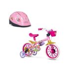 Bicicleta Infantil Aro 12 e Capacete Princesas Nathor