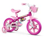 Bicicleta Infantil Aro 12 Flower Com Rodinhas - Nathor Rosa