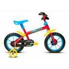 Bicicleta Infantil aro 12 Jack Amarelo com vermelho e azul