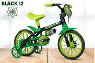 Bicicleta Infantil Aro 12 Nathor Black 12 (SKU: 944_07) Preto e Verde com Rodinhas 