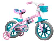 Bicicleta Infantil Aro 12 Nathor Charm - Rosa com Rodinhas e Cesta
