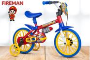 Bicicleta Infantil Aro 12 Nathor Fireman (SKU: 39_03) Vermelho e Azul com Rodinhas