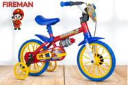 Bicicleta Infantil Aro 12 Nathor Fireman (SKU: 39_10) Vermelho e Azul com Rodinhas