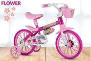 Bicicleta Infantil Aro 12 Nathor Flower (SKU: 35_27) Rosa com Rodinhas