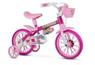 Bicicleta Infantil Aro 12 Rosa Com Rodinhas Menina Flower Nathor