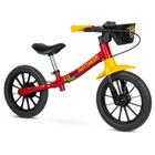 Bicicleta Infantil Aro 12 Sem Pedal Equilibrio Balance Vermelha - Nathor