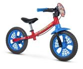 Bicicleta Infantil Aro 12 Sem Pedal Spider Man Balance Bike Nathor Azul/Vermelho Equilíbrio