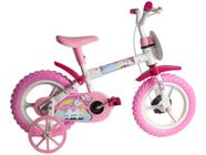 Bicicleta Infantil Aro 12 Styll Kids Magic Rainbow - Rosa e Branco